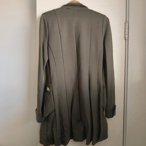 Military Longline Button Detail Jacket - Picture 2 of 5